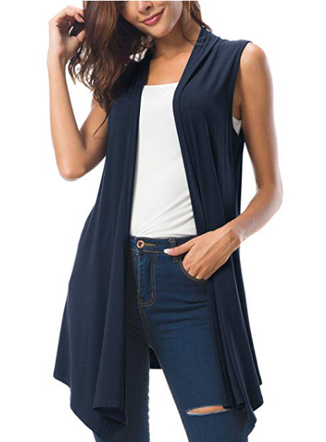 Women's Cardigan Vest Asymmetric Hem